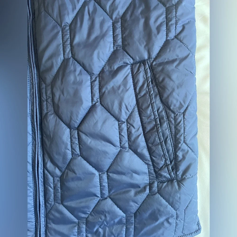 Blue quilted vest